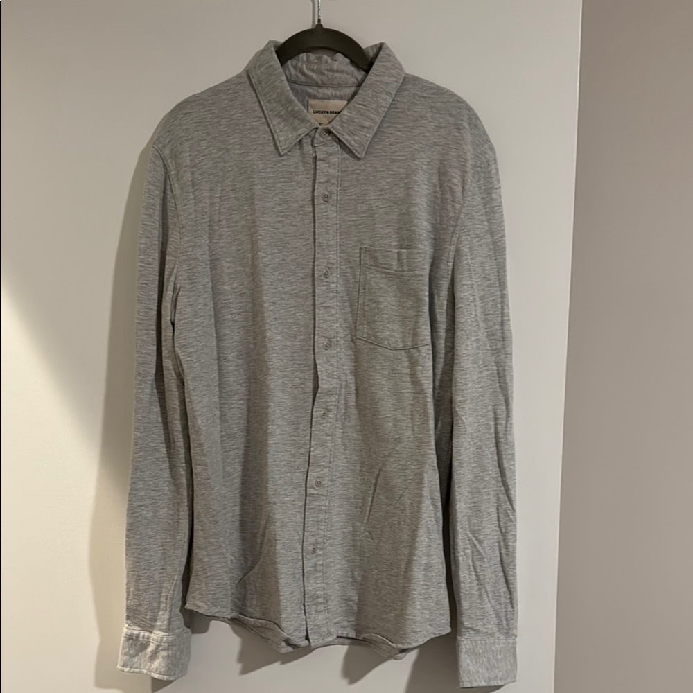 Men's Lightweight Grey Button-Up Shirt
